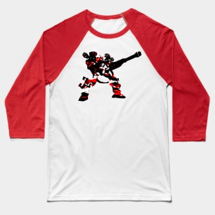 Heavy Arms in Red Baseball T-Shirt